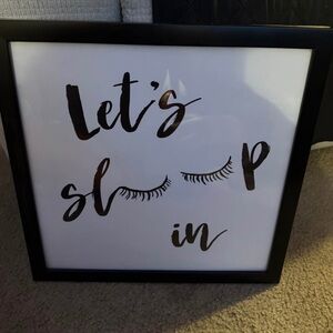Hobby Lobby Black and White 'Let's Sleep In' Wall Art